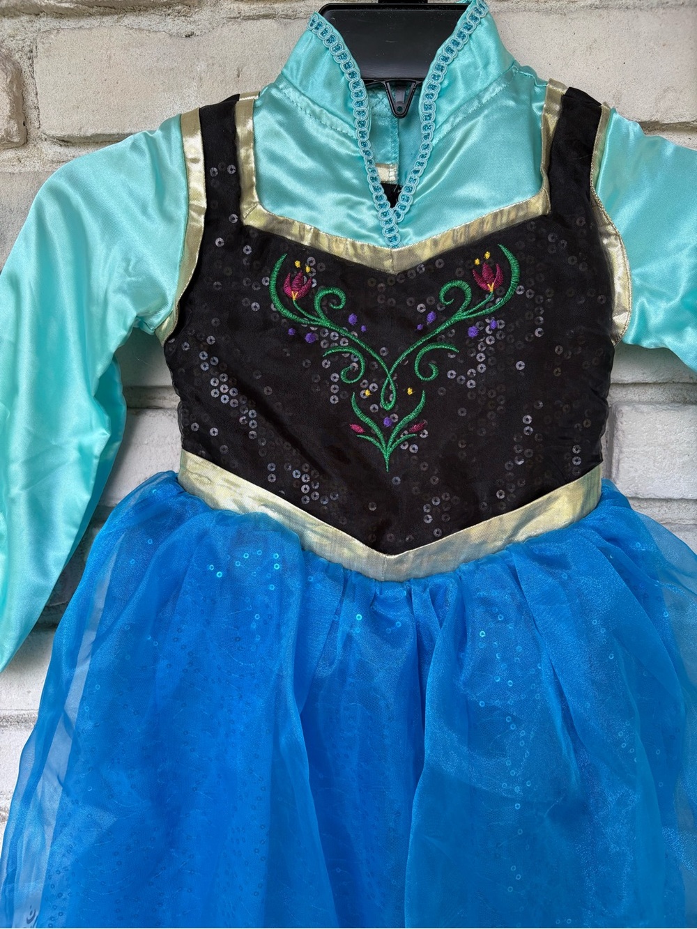 Disney parks Princess Ana from Frozen Aqua, Blue & Black dress costume - Picture 2 of 5
